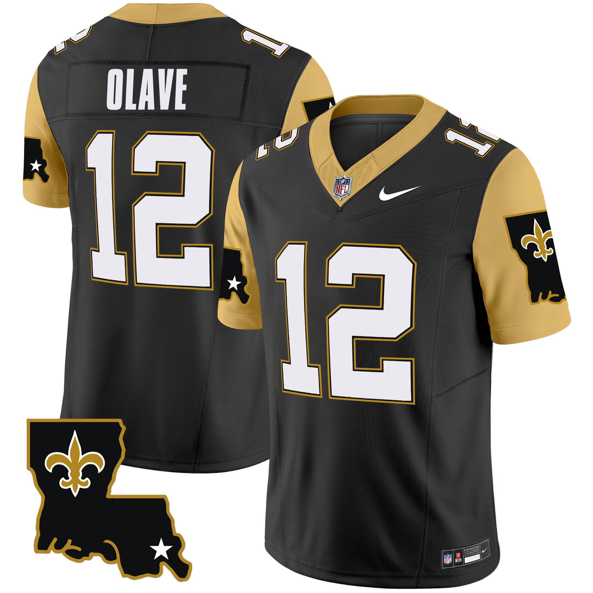 Men New Orleans Saints 12 Olave Black 2024 Nike 1987 Legacy Vapor Limited NFL Jersey